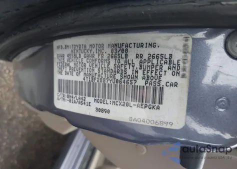 2000 Toyota Avalon Xls from USA, damaged, VIN 4T1BF28B7YU064657